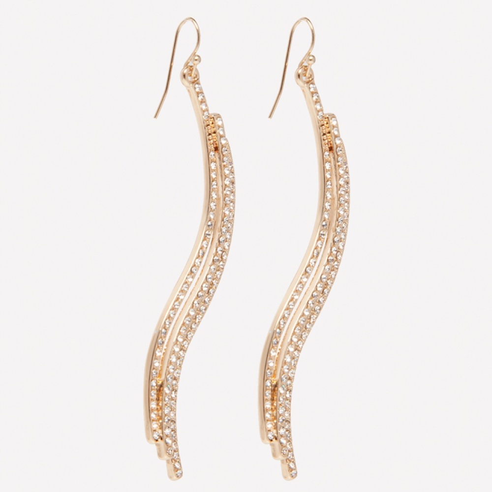 bebe tripple wave linear earring
